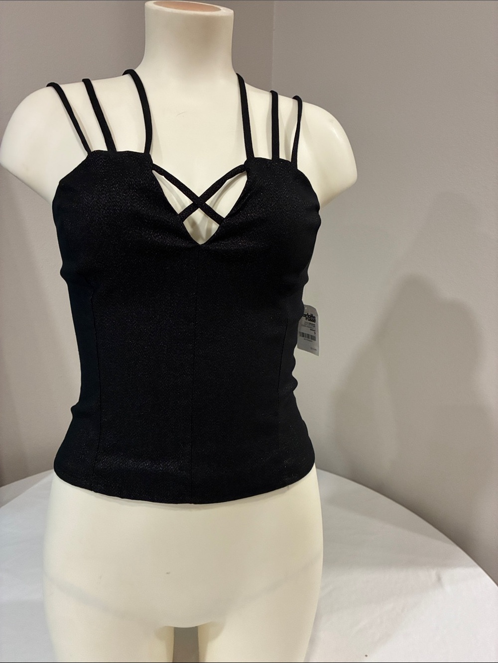 Charlotte Russe Black Strappy Crisscross Camisole